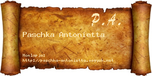 Paschka Antonietta névjegykártya